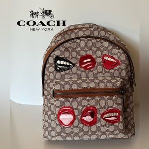NWT Coach X Tom Wesselmann Charter Backpack Signature Textile Jacquard Purse Bag